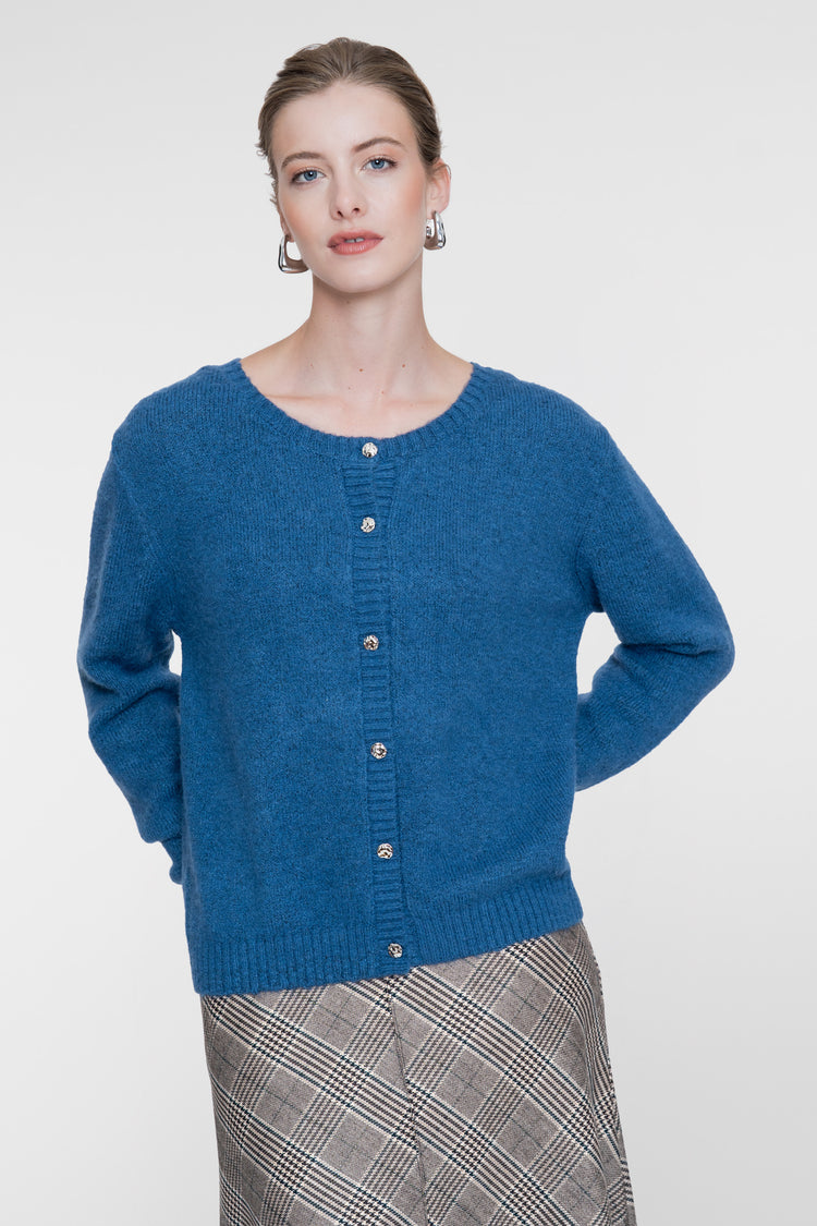 Geisha dames vest met ronde hals en sierknopen