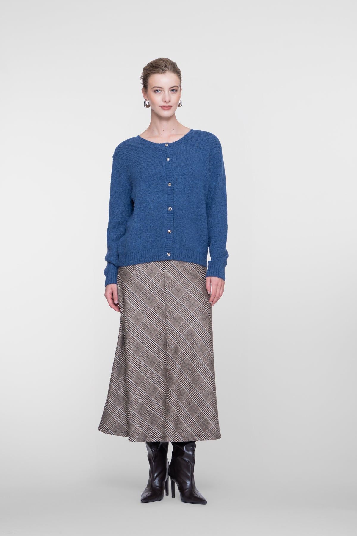 Geisha dames vest met ronde hals en sierknopen