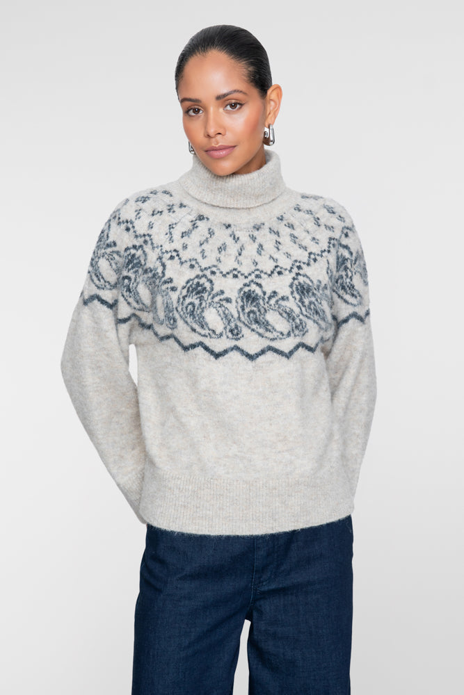 Geisha dames coltrui met Nordic print en hoge col – Shop de look