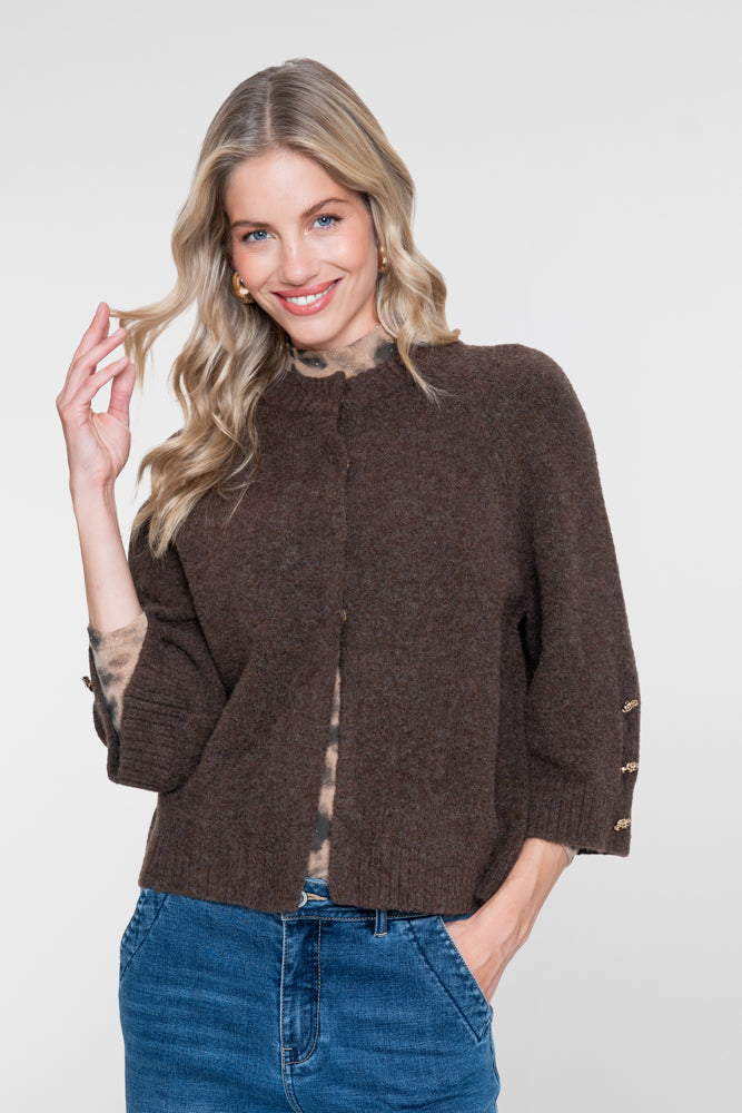Geisha dames vest met 3/4 mouwen en goudkleurige knopen