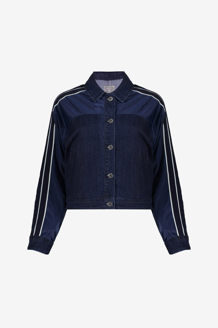 Geisha denim jacket met sportieve strepen