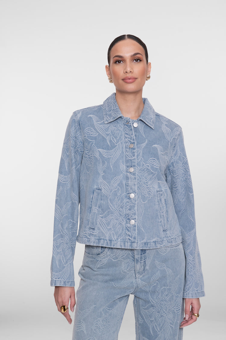 Geisha jacket met jacquard en bloemdessin