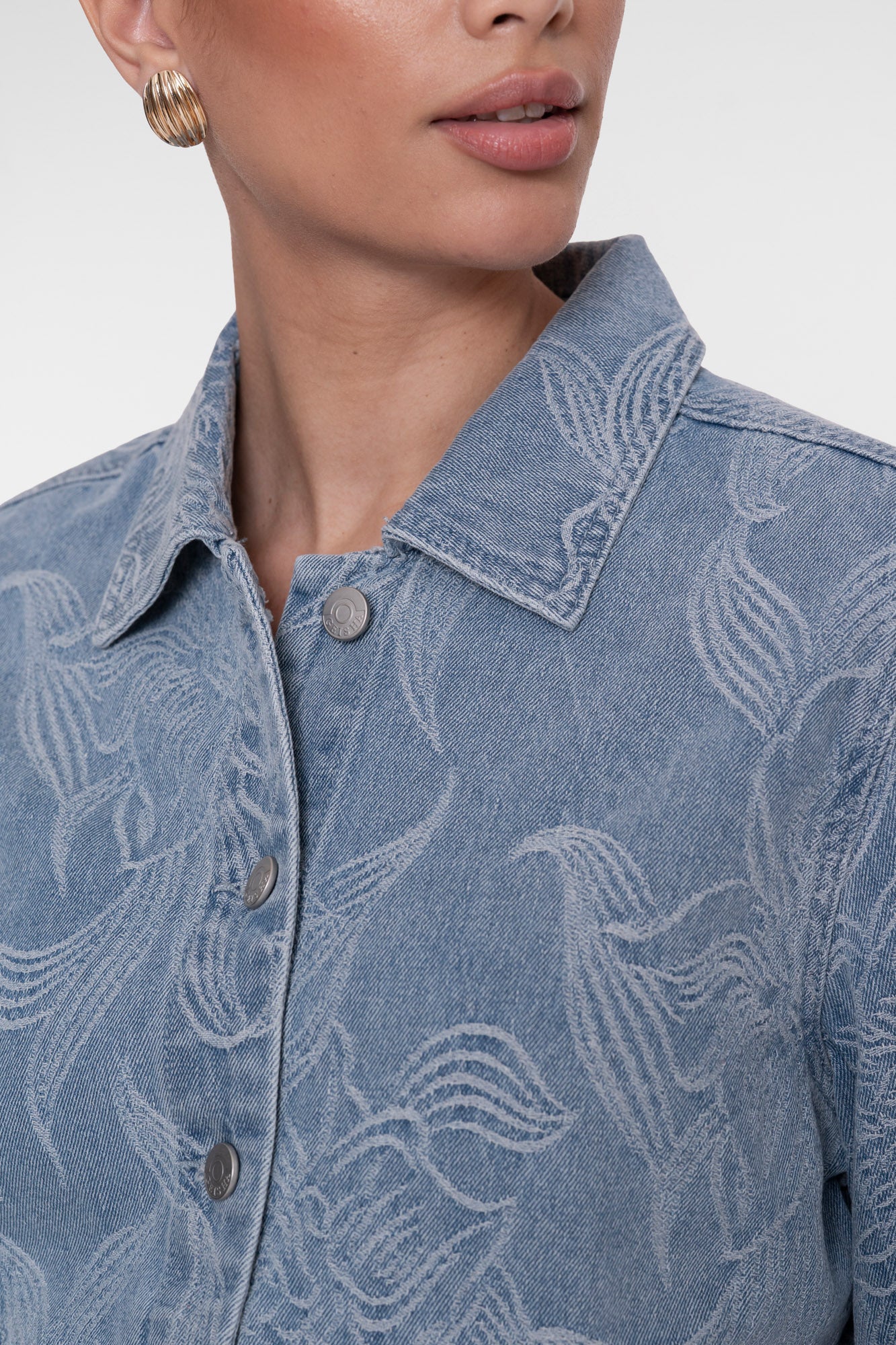 Geisha jacket met jacquard en bloemdessin