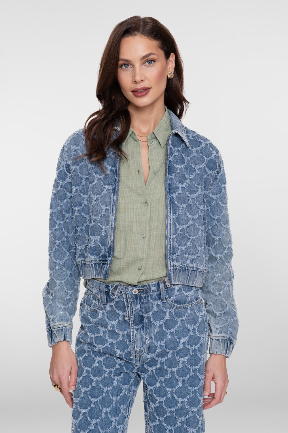 Geisha denim jacquard jacket