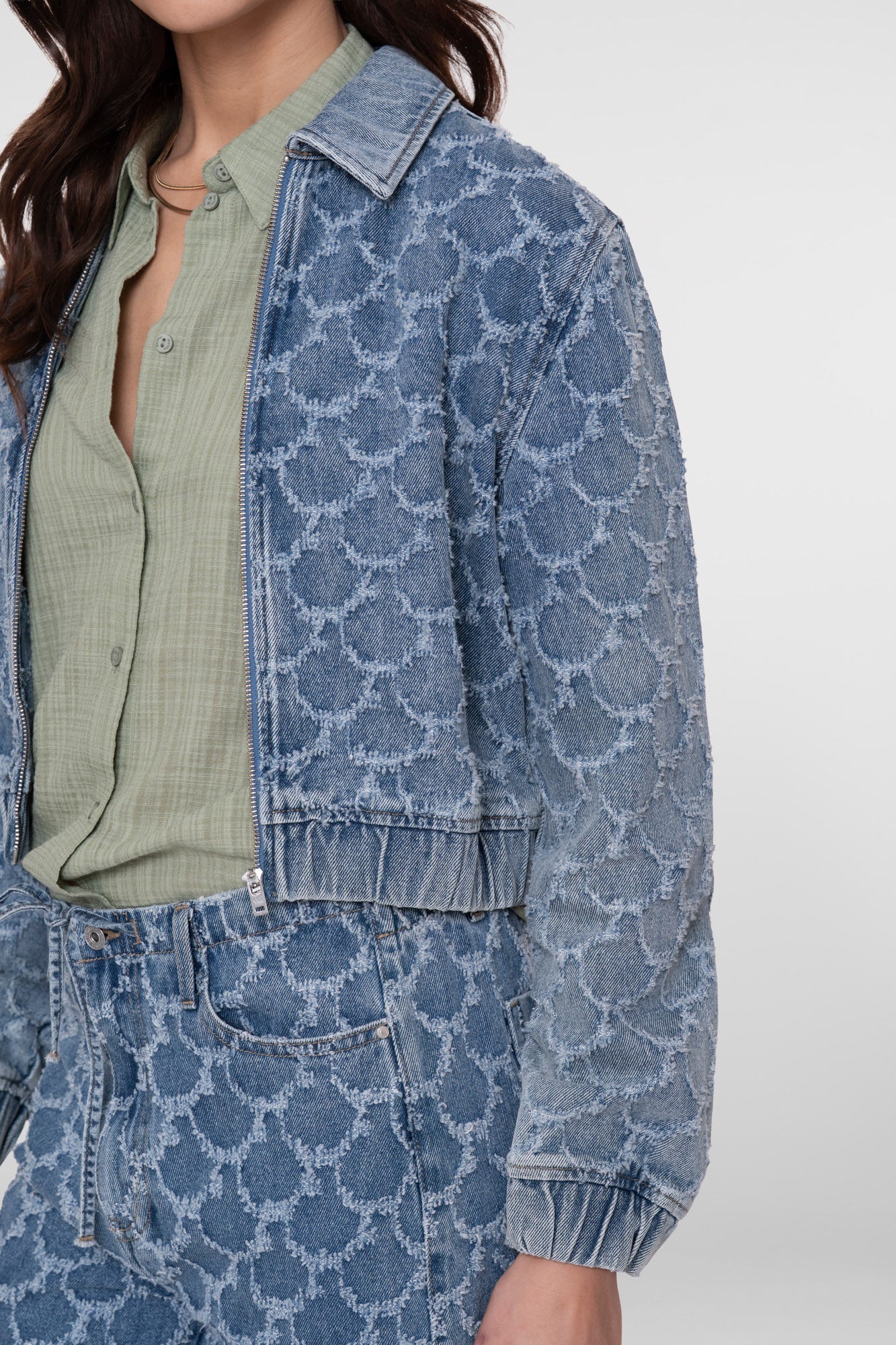 Geisha denim jacquard jacket