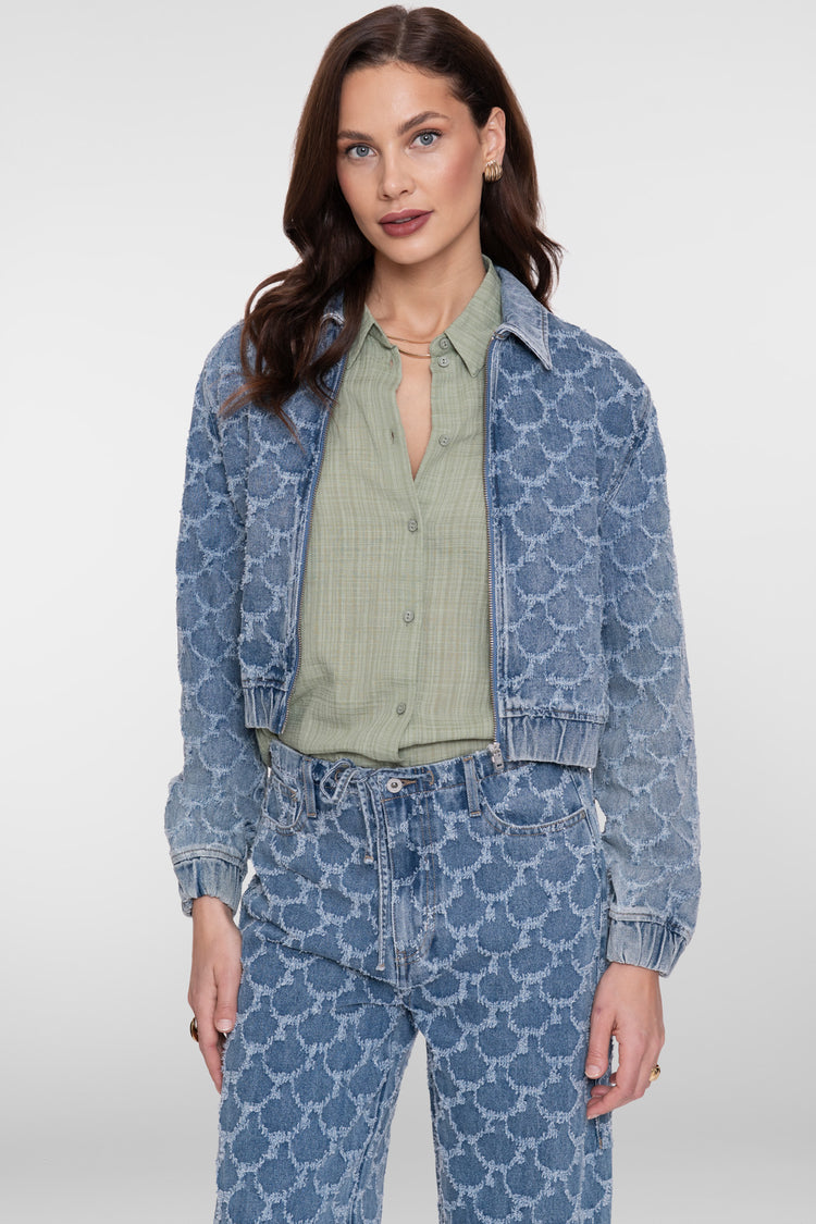 Geisha denim jacquard jacket