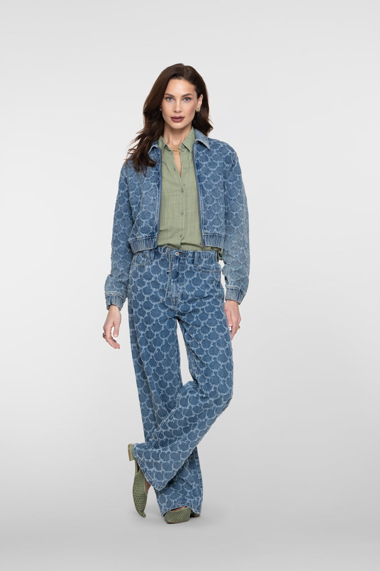 Geisha denim jacquard jacket