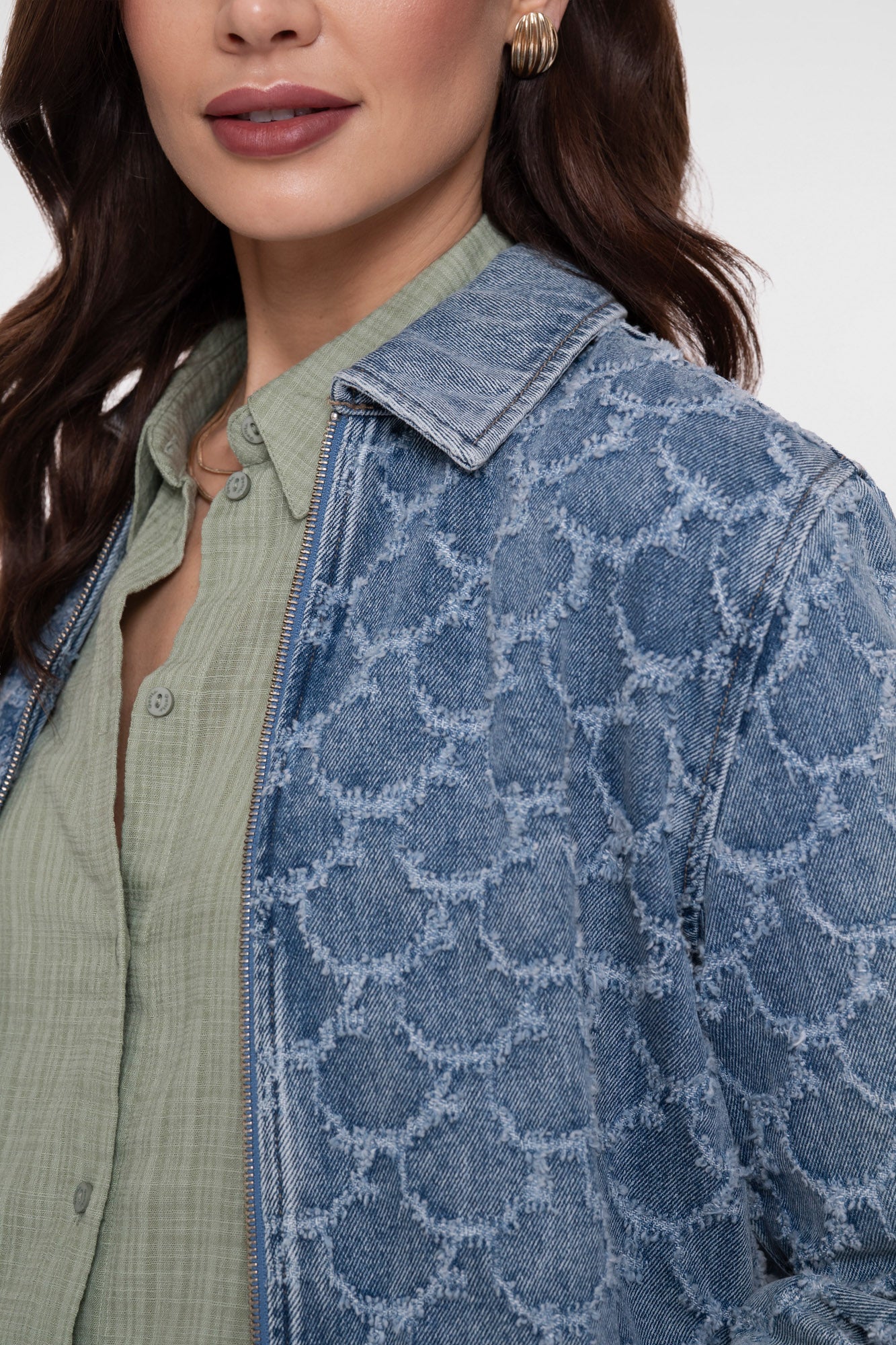 Geisha denim jacquard jacket