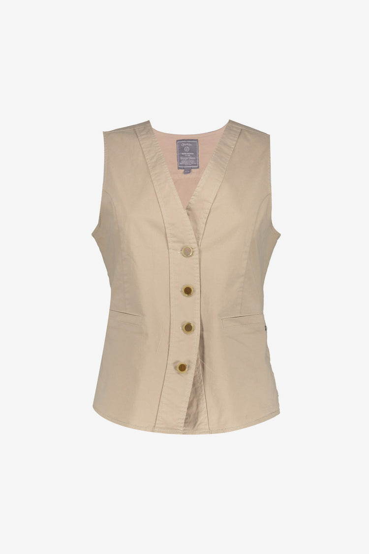Geisha zandkleurige tailored gilet