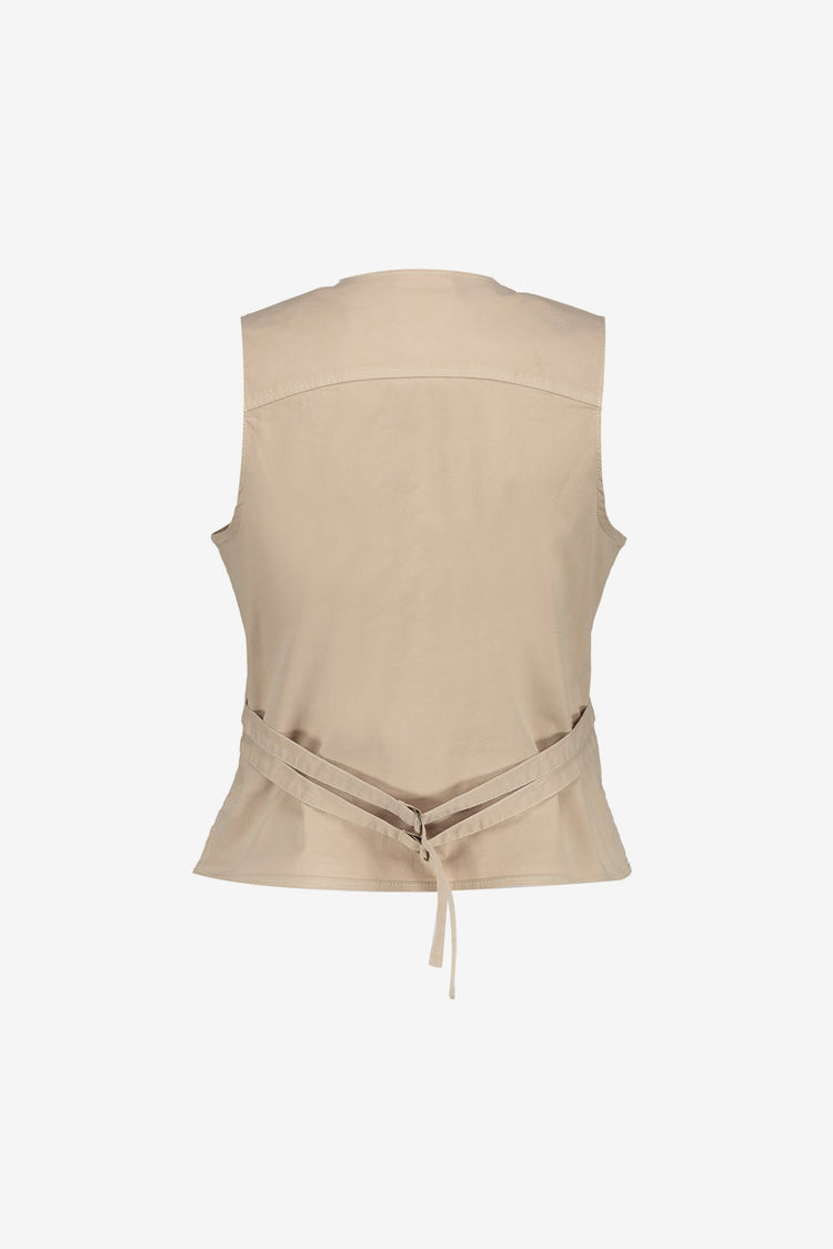 Geisha zandkleurige tailored gilet