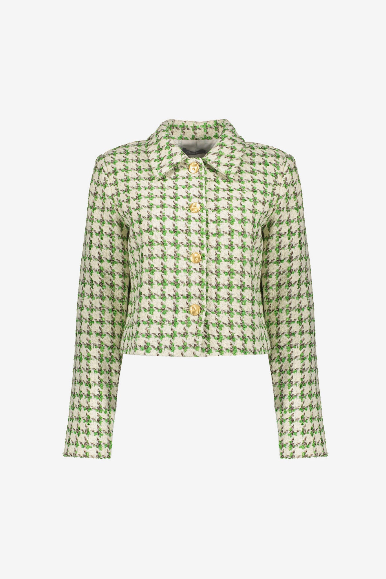 Geisha tweed jasje met gouden buttons