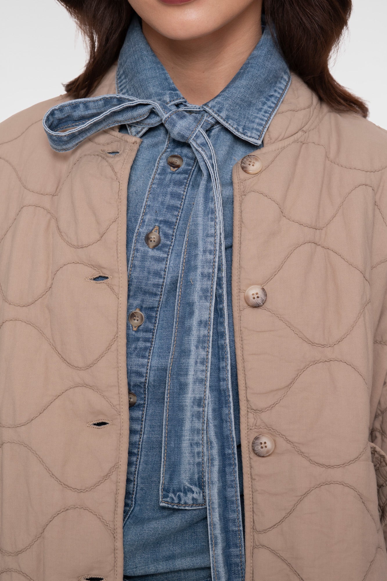 Geisha gestept jasje met golvend patroon