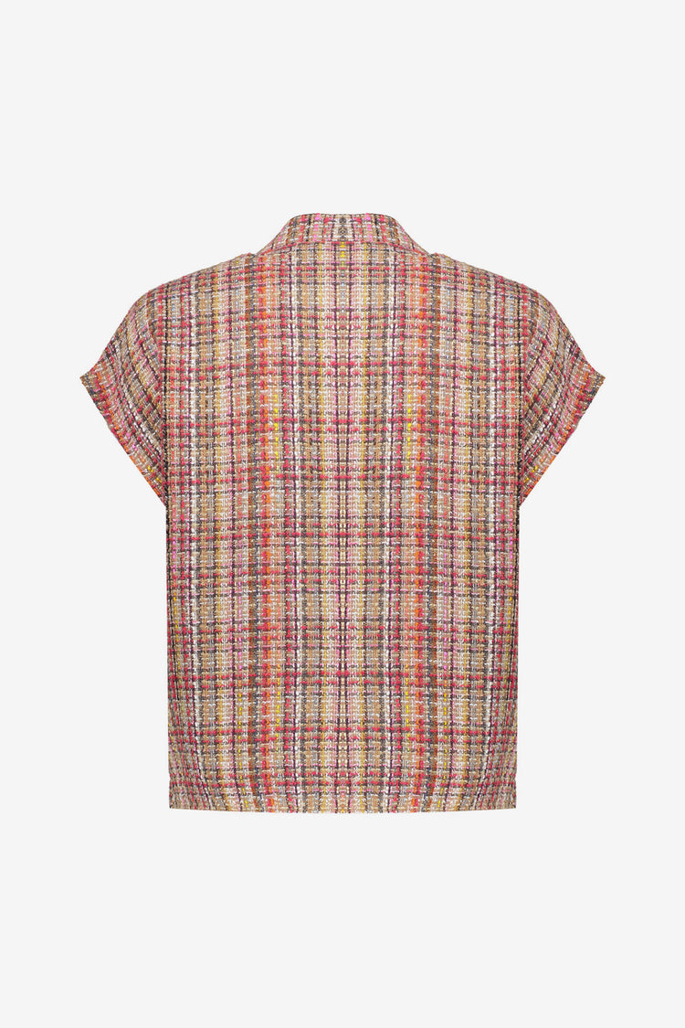 Geisha gilet tweed met kleurrijke structuur en lurex