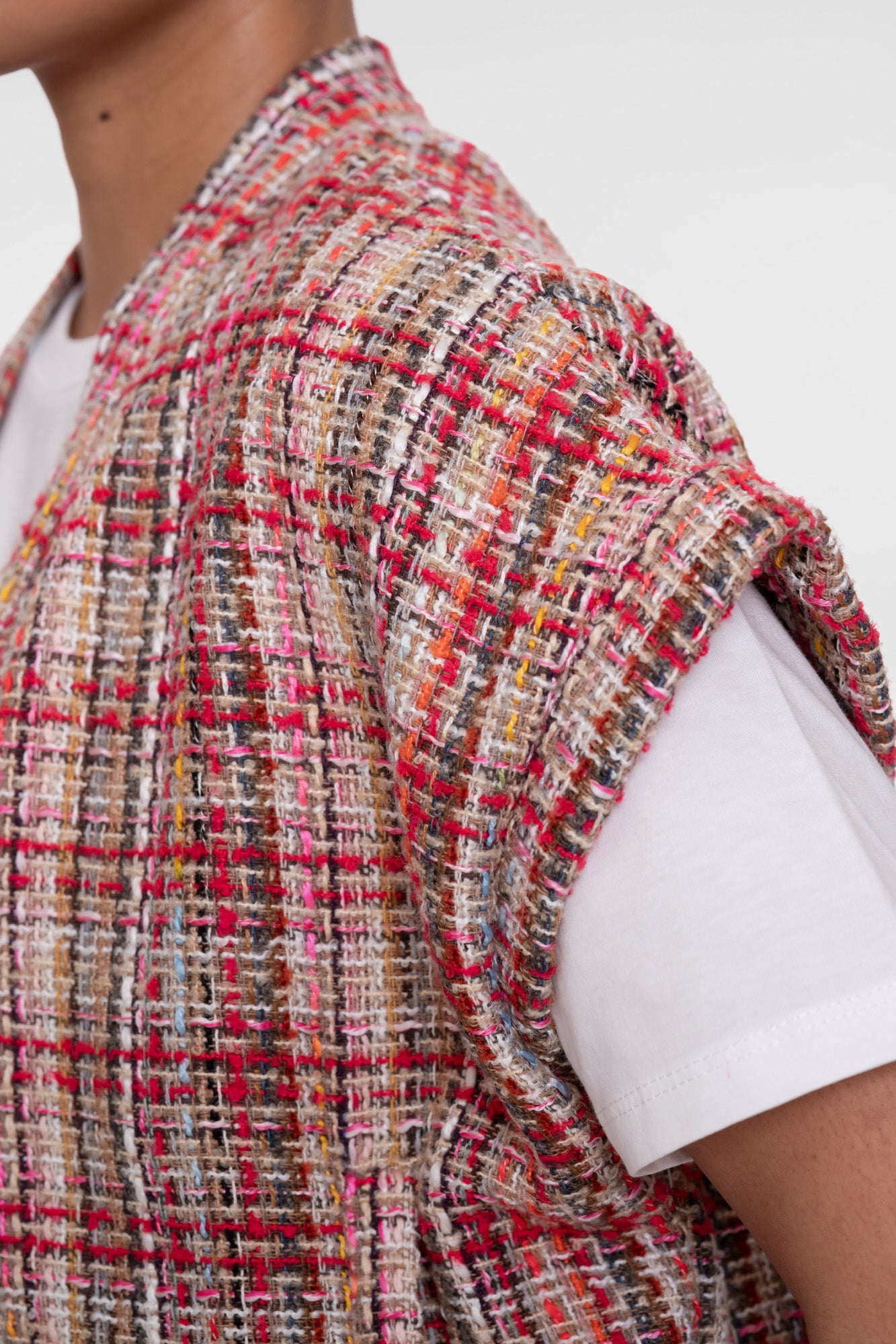 Geisha gilet tweed met kleurrijke structuur en lurex