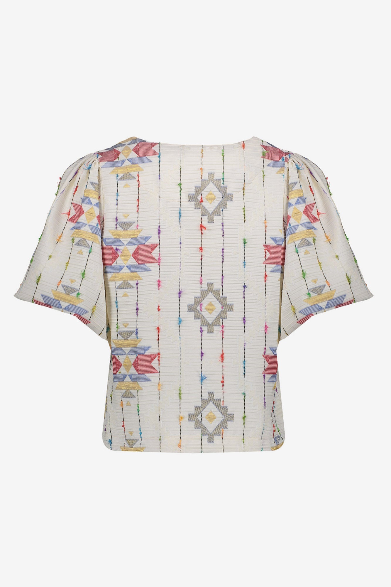 Geisha top met Ikat print en strikjes
