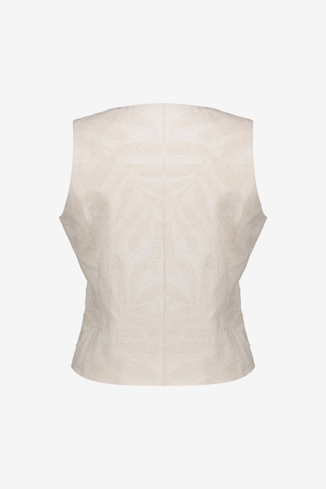 Geisha dames gilet jacquard ecru met knoopsluiting