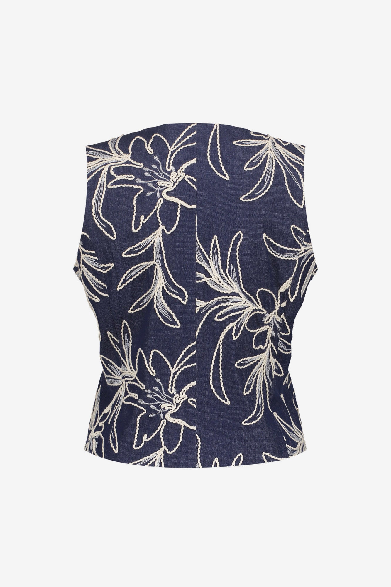 Geisha gilet met geborduurd bloemenpatroon