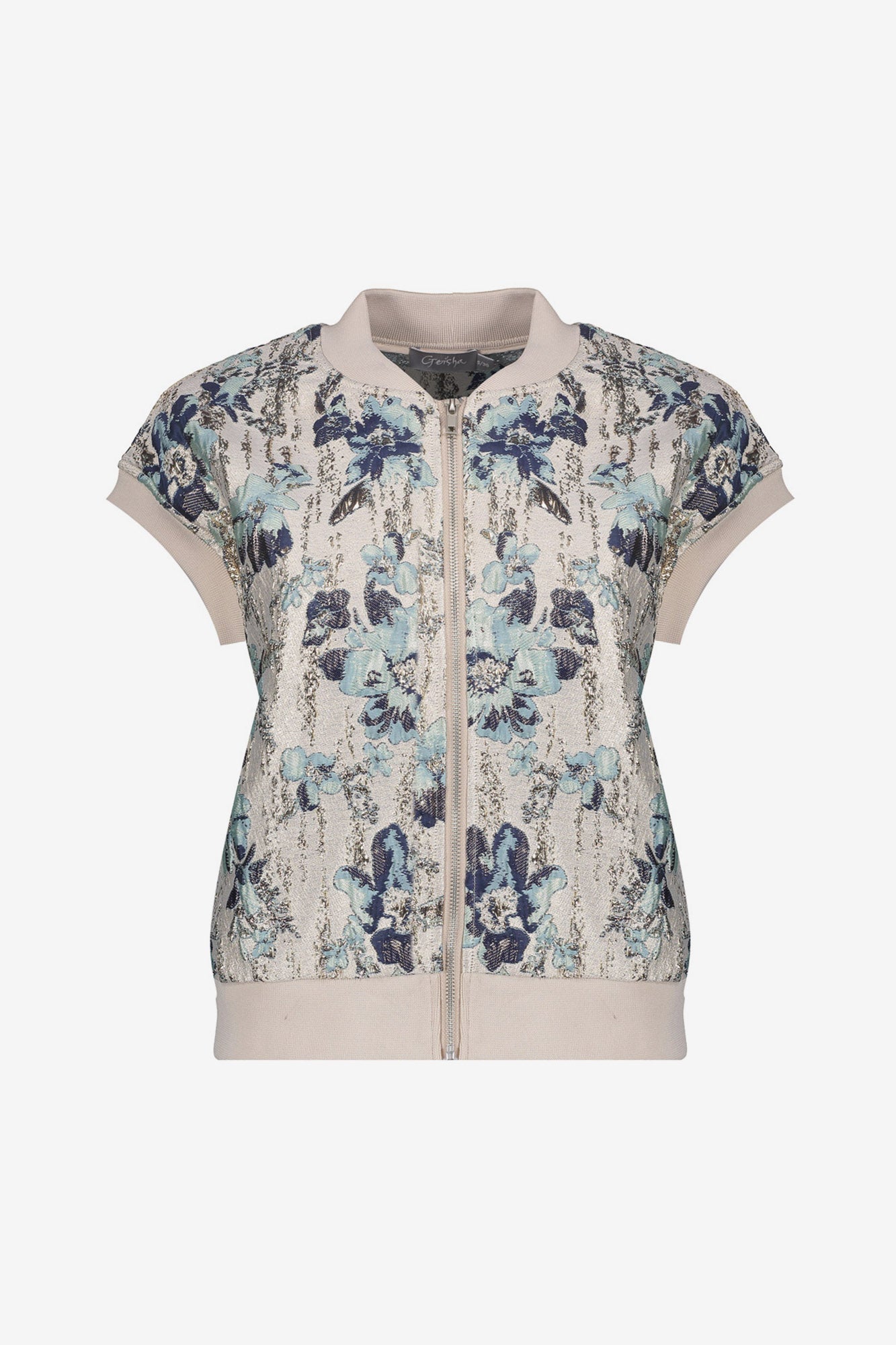 Geisha sleeveless jaquard bomber