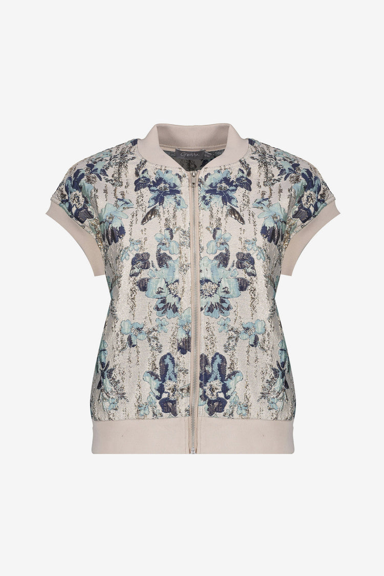 Geisha sleeveless jaquard bomber