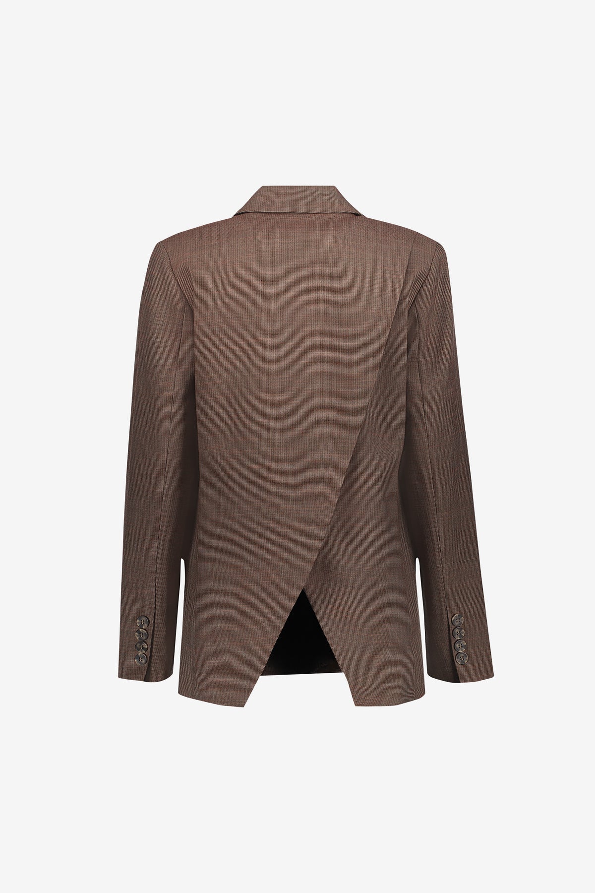 Geisha blazer met subtiel ruitdessin en splitdetail