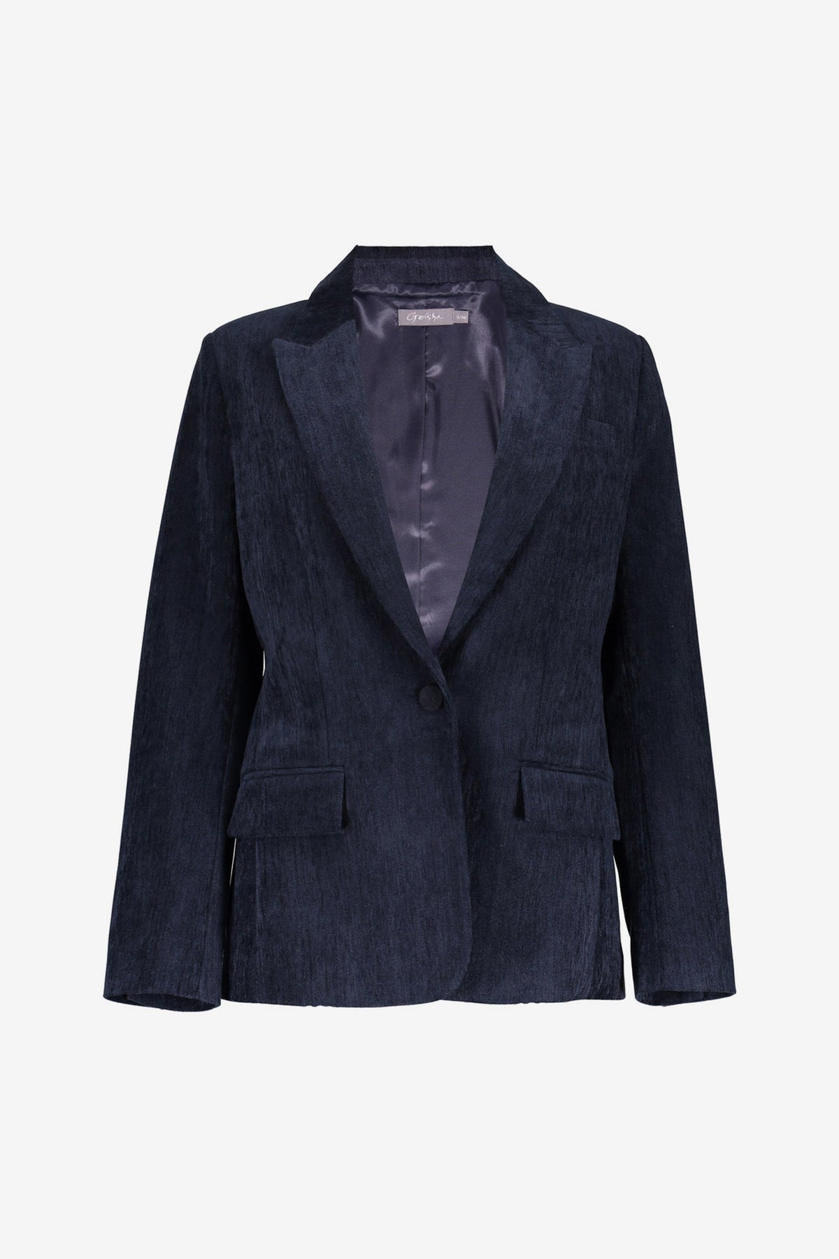 Geisha blazer met fluweelachtige structuur en reverskraag