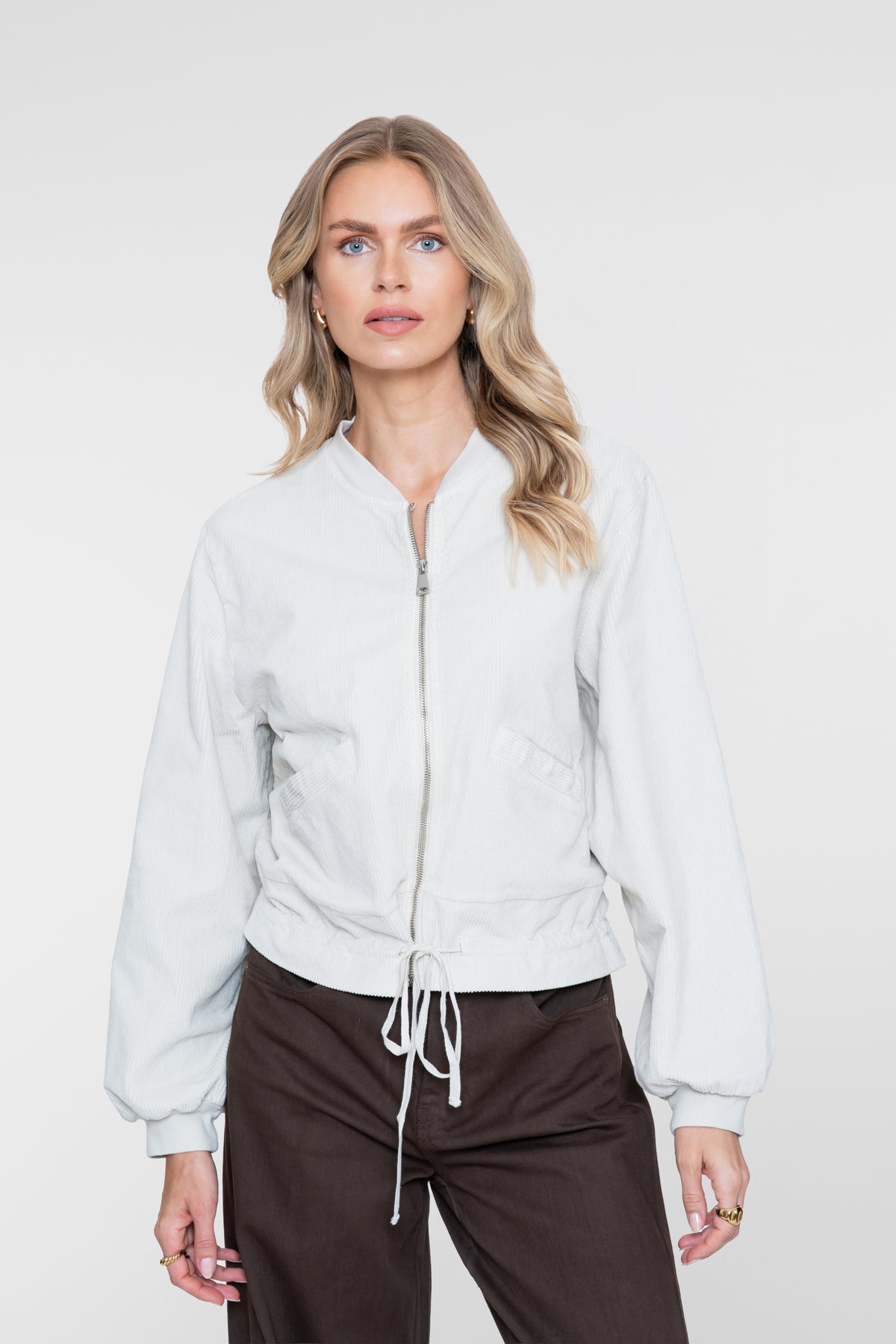 Jacket met rib cord