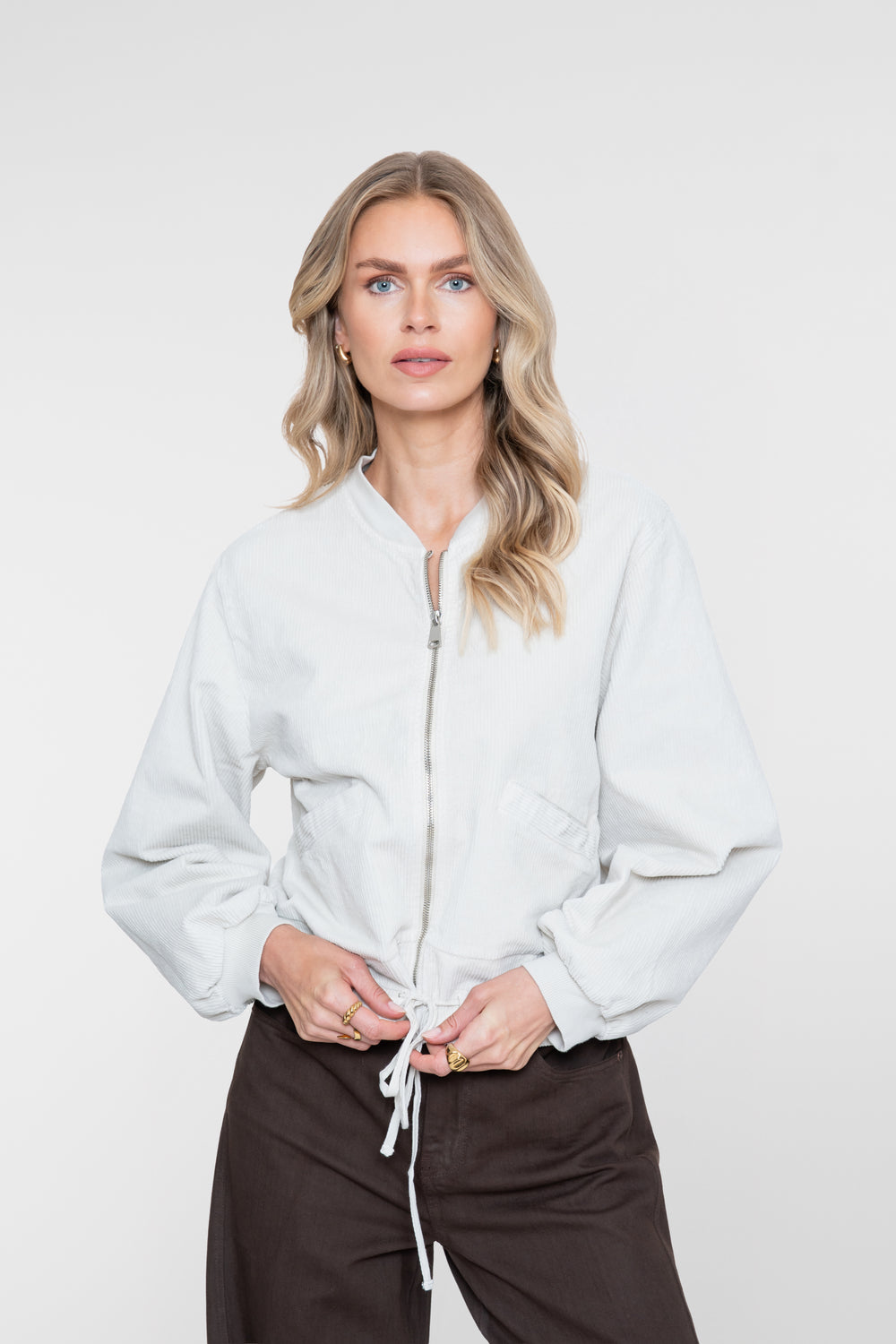 Jacket met rib cord