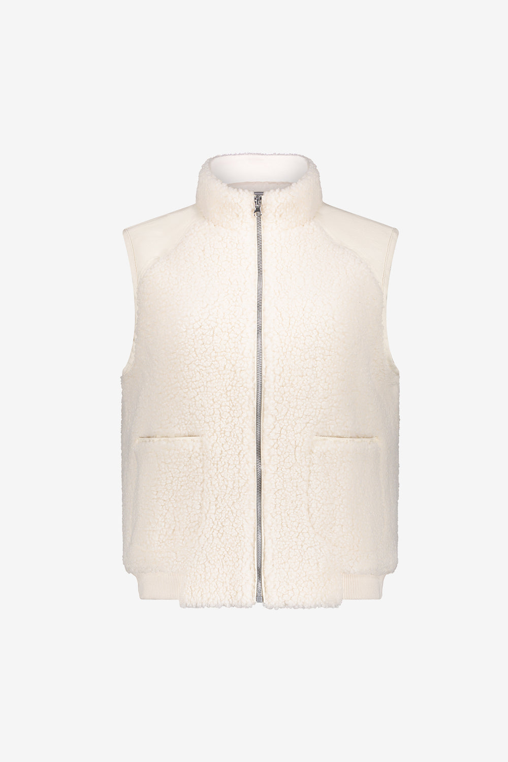Geisha teddy bodywarmer met opstaande kraag