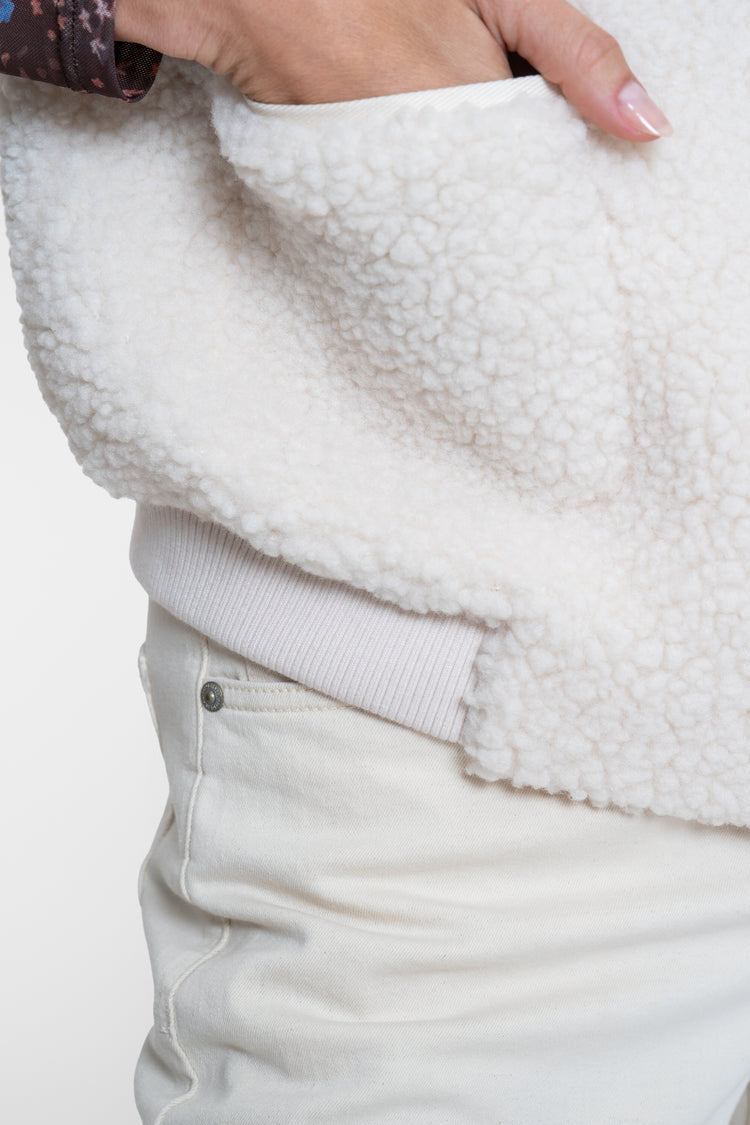 Geisha teddy bodywarmer met opstaande kraag