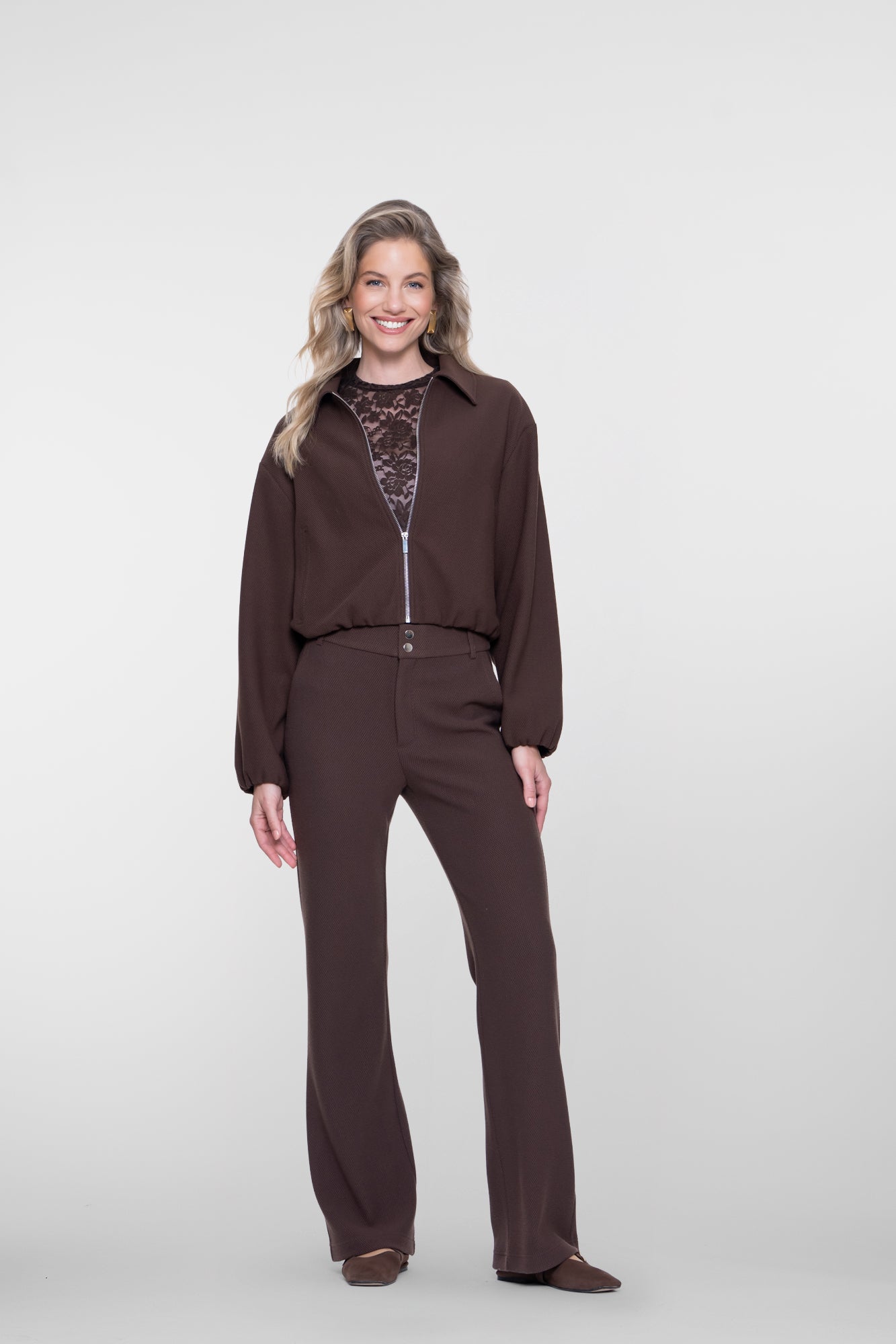Geisha dames comfy bomberjack met honeycomb structuur