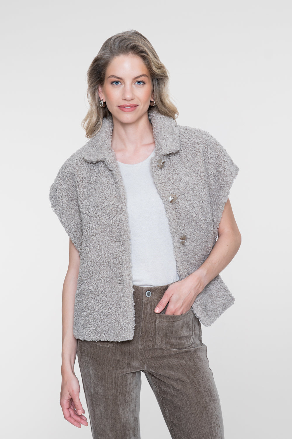 Geisha teddy gilet met kraag