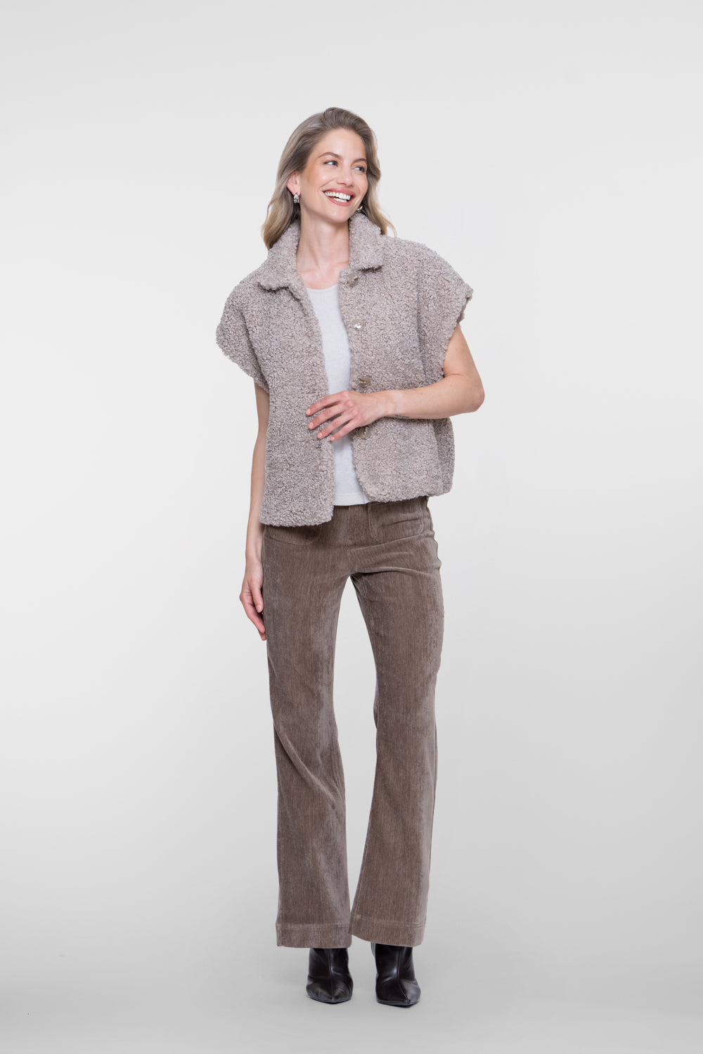 Geisha teddy gilet met kraag – Shop de look