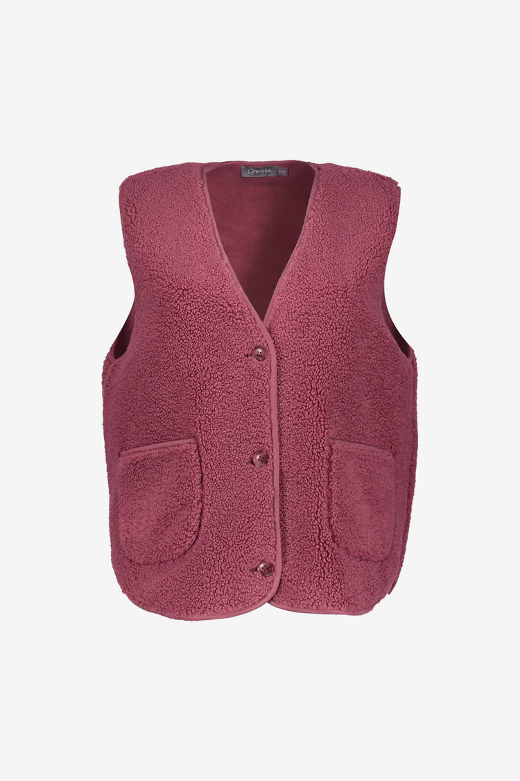 Geisha teddy gilet met knoopsluiting