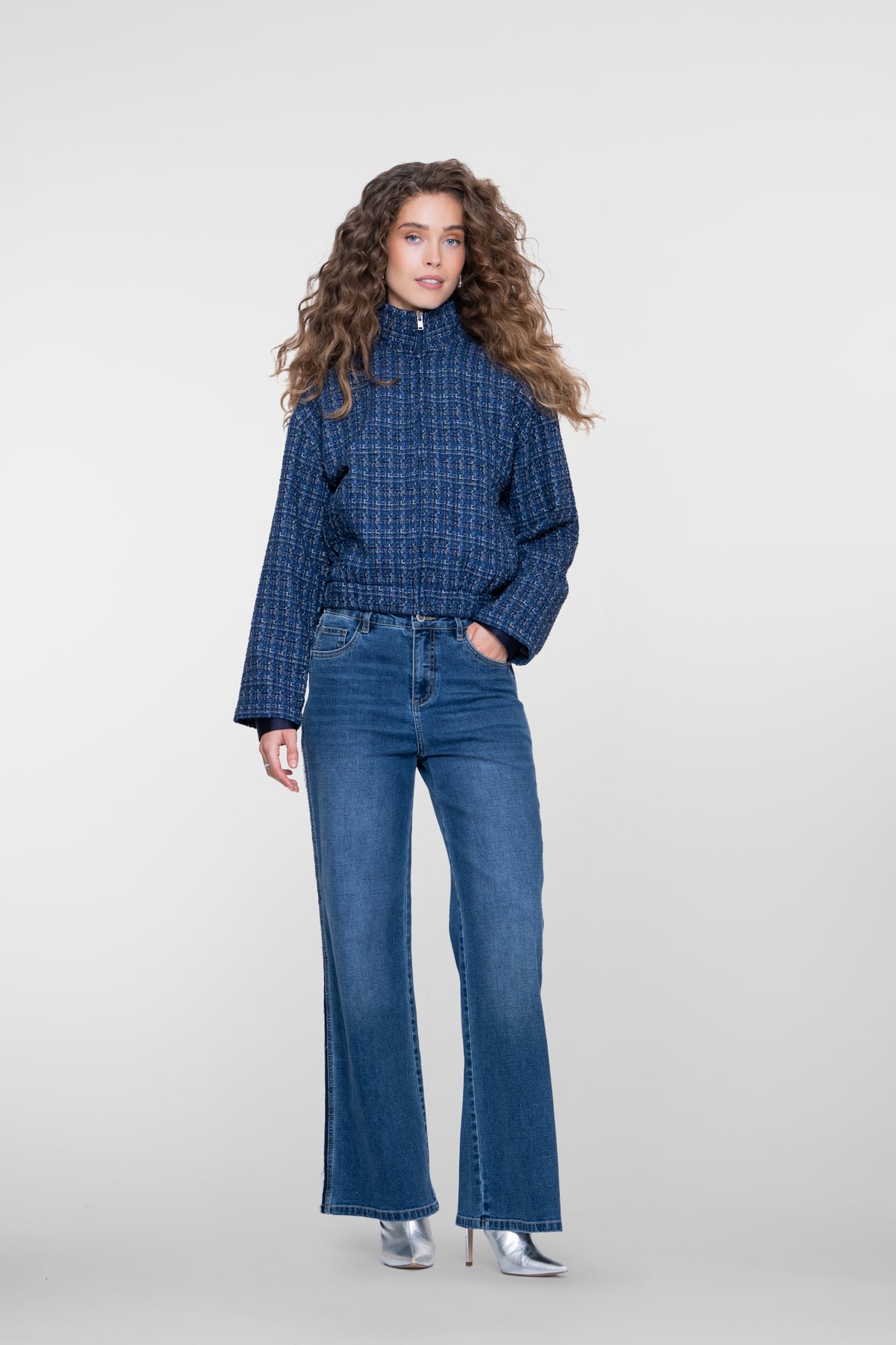 Geisha tweed jasje met sportieve details – Shop de look