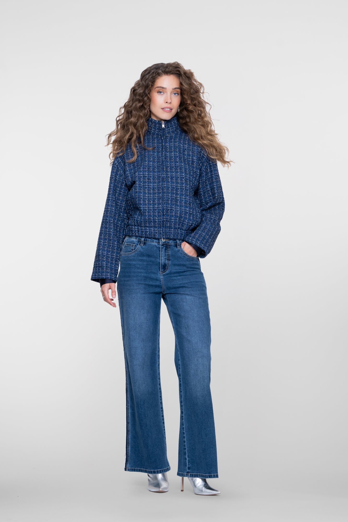 Geisha tweed jasje met sportieve details