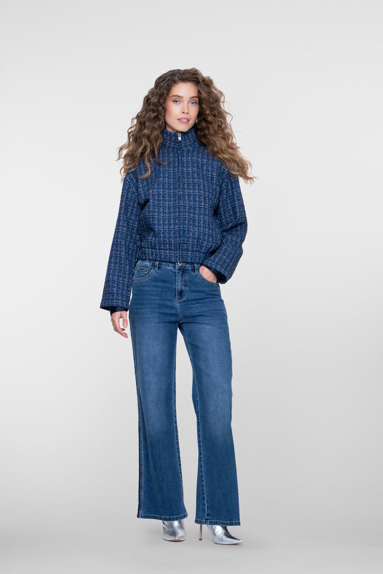 Geisha tweed jasje met sportieve details