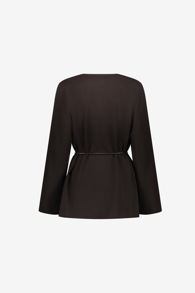 Geisha blazer met ceintuur en elegante pasvorm