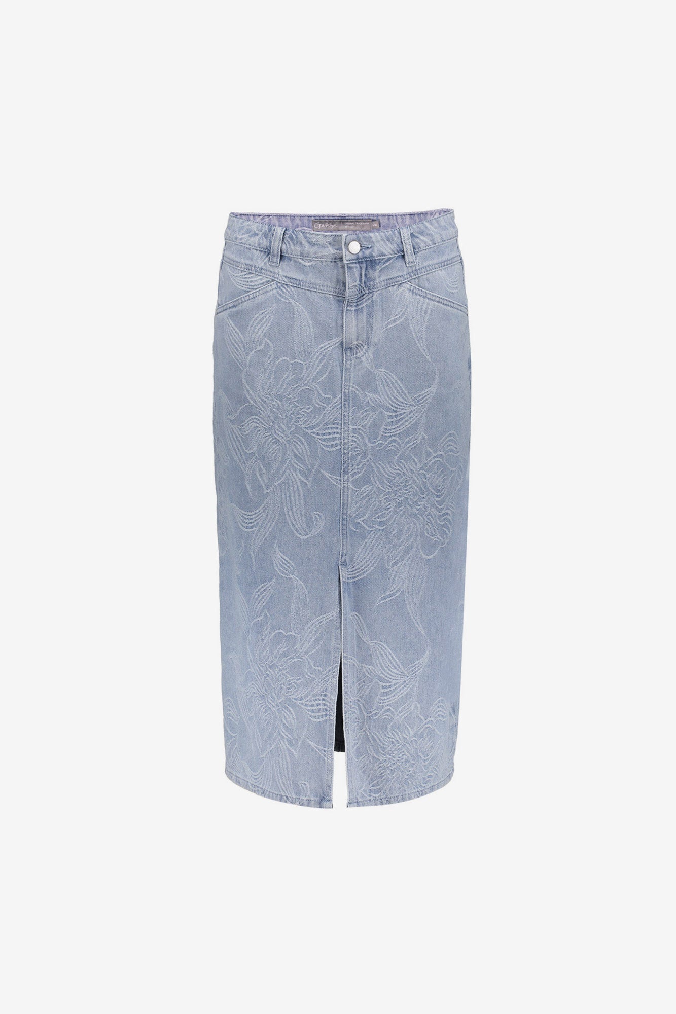 Geisha midi rok met jacquard en bloemdessin