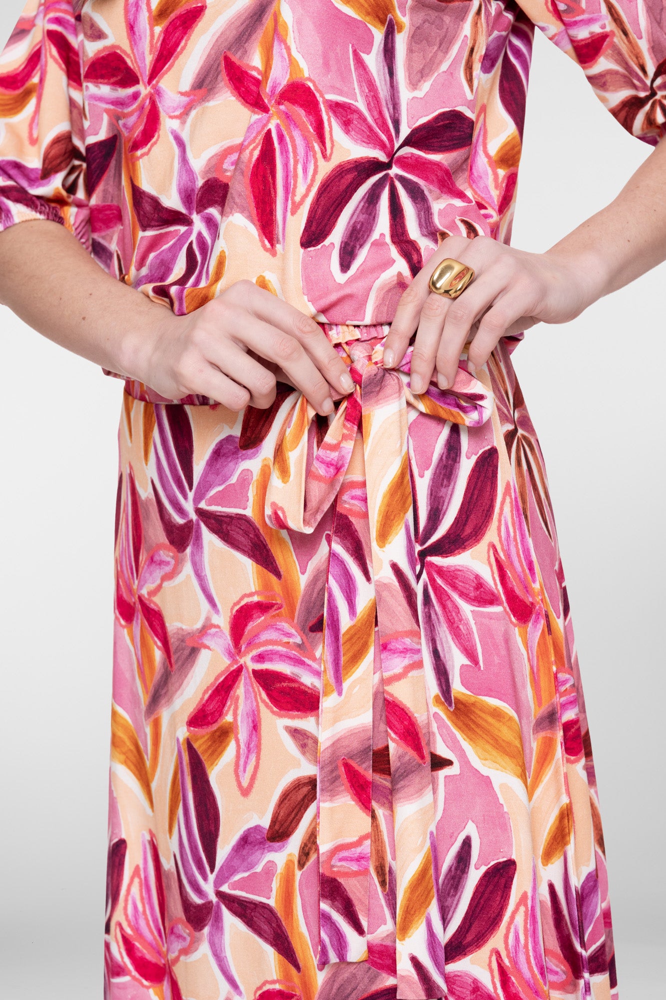 Geisha midi rok met strikdetail