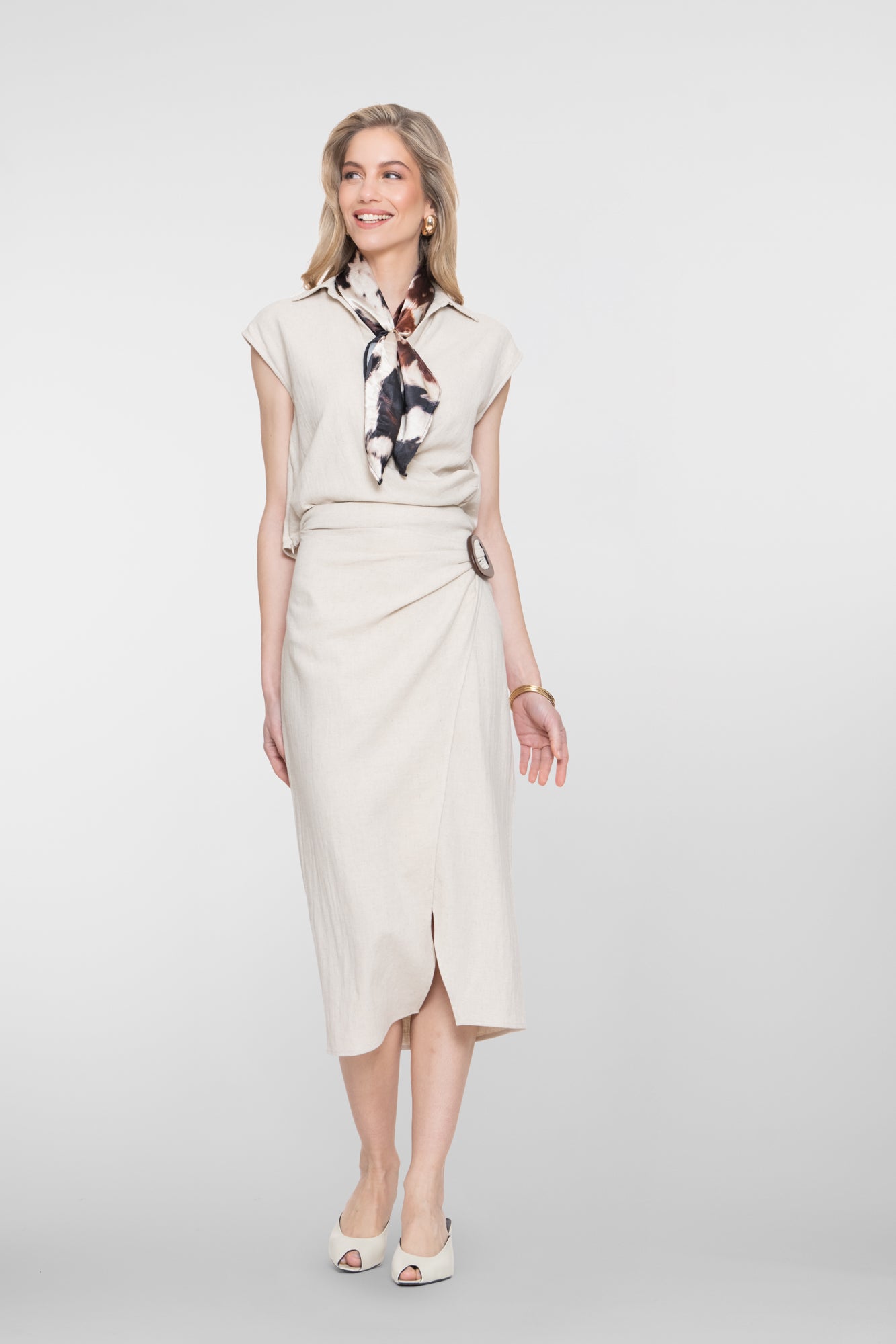 Geisha midi rok met overslagdetail