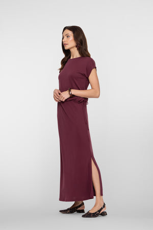 Geisha maxi rok in jersey met elegante zijsplitjes