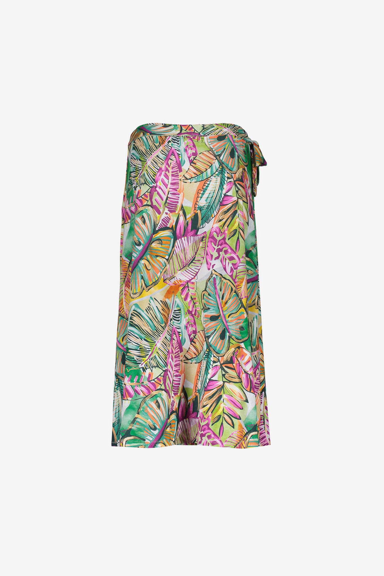 Geisha rok met bladprint en strikdetail