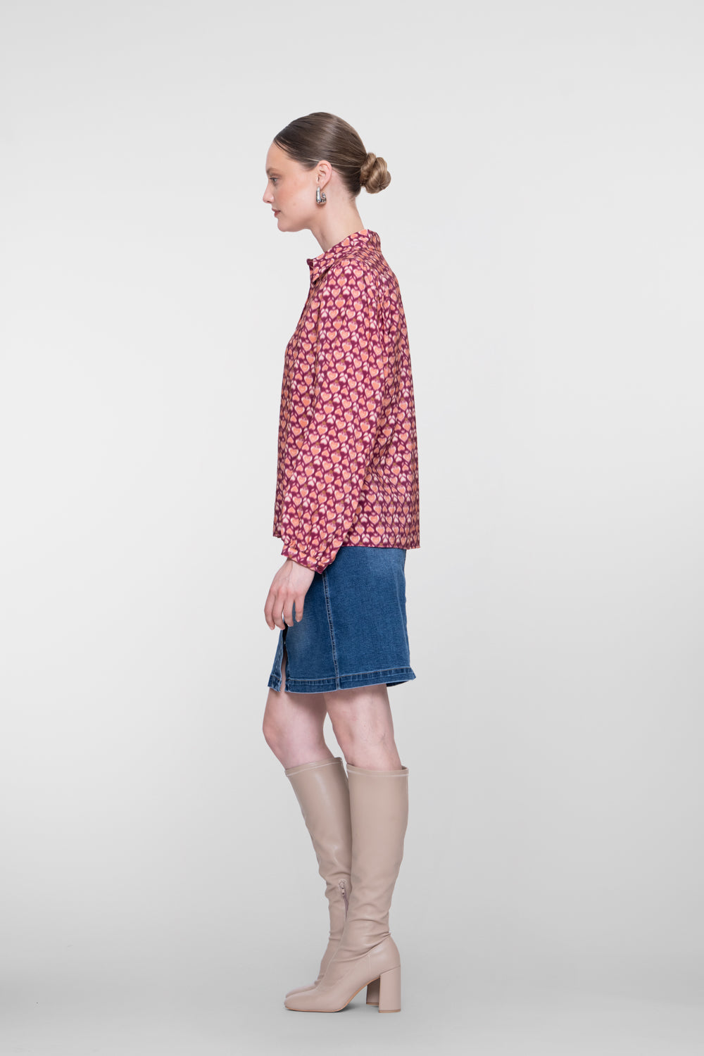 Geisha denim rok met knoopsluiting