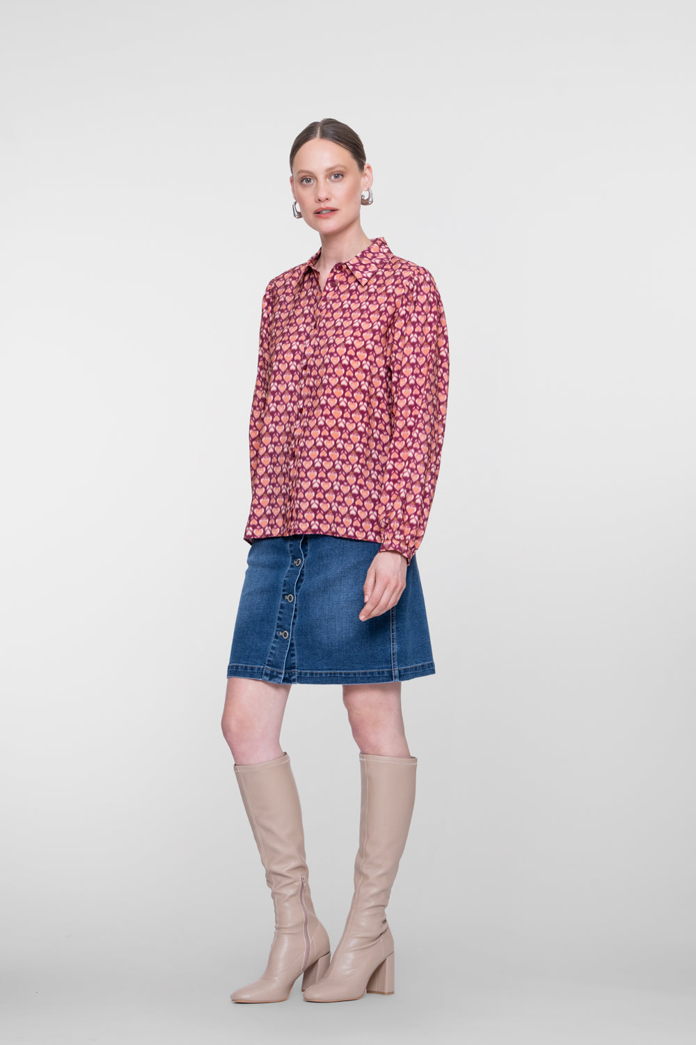 Geisha denim rok met knoopsluiting