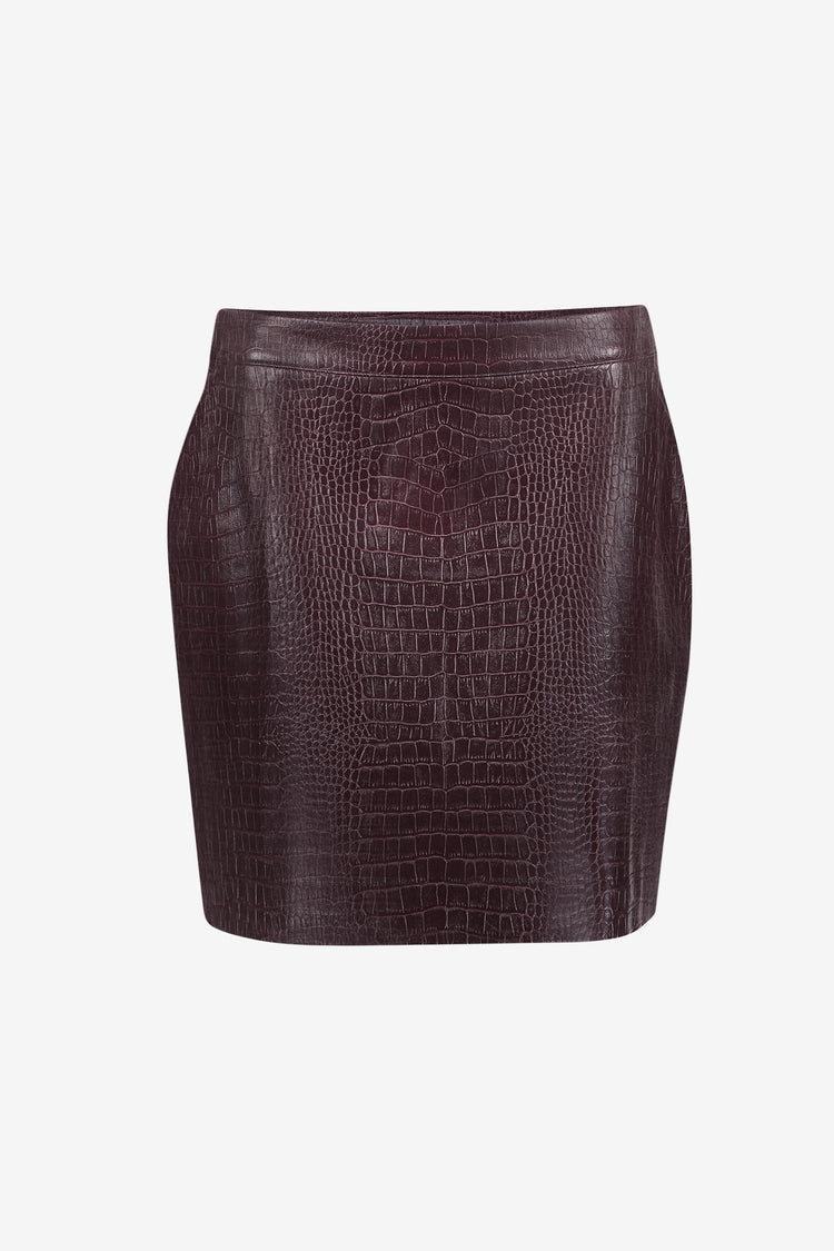 Geisha rok met crocoprint en rechte pasvorm