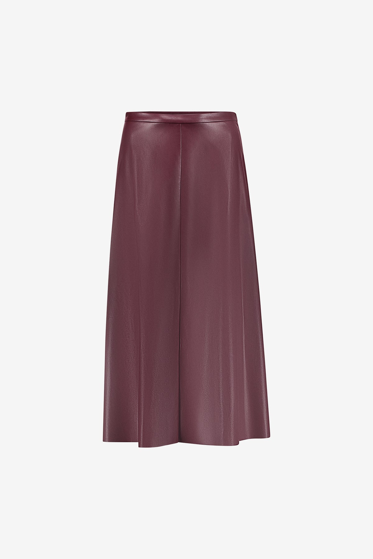 Geisha midi rok van faux leather met uitlopende pasvorm