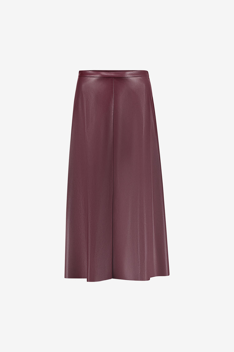 Geisha midi rok van faux leather met uitlopende pasvorm