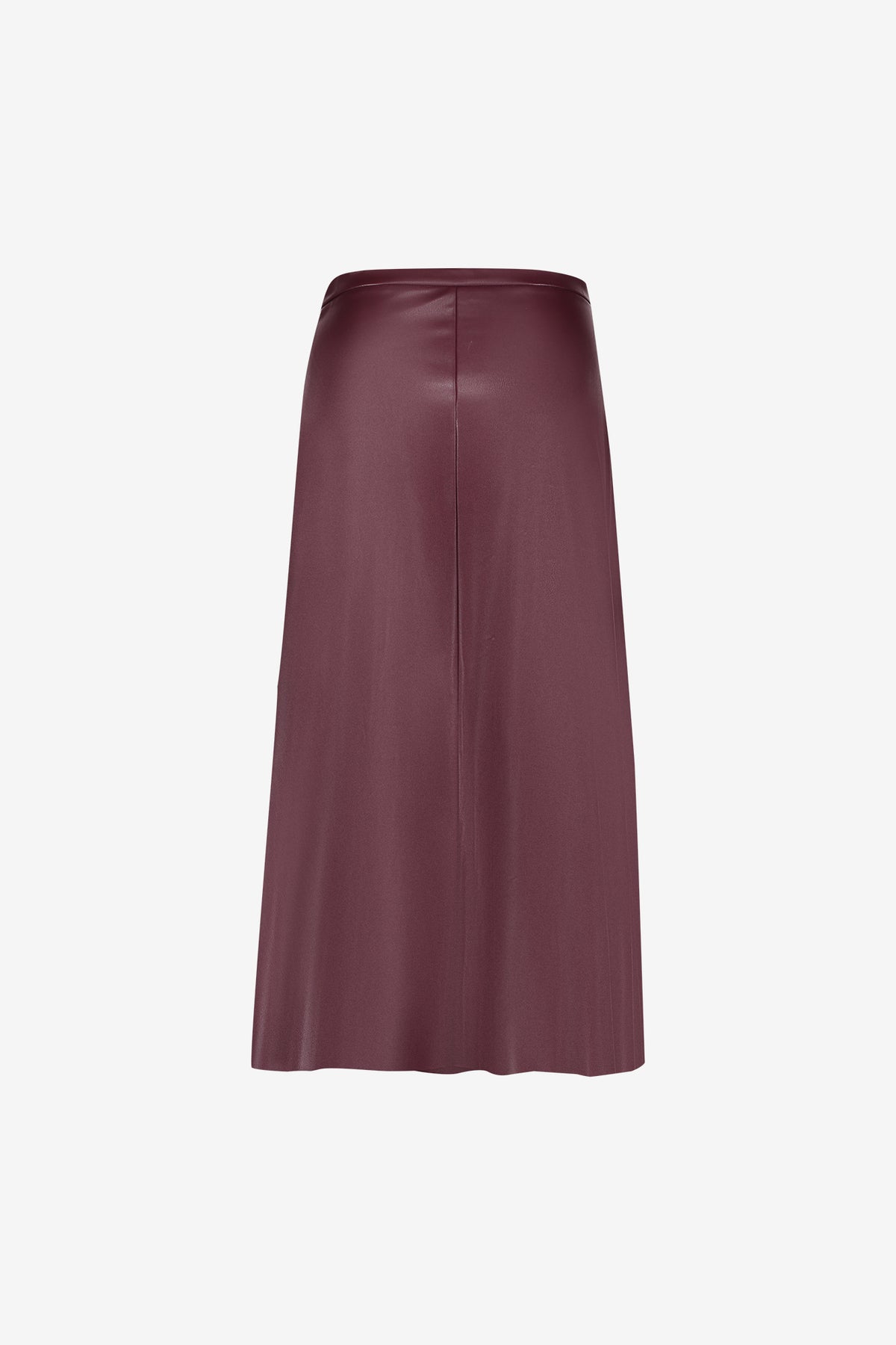 Geisha midi rok van faux leather met uitlopende pasvorm