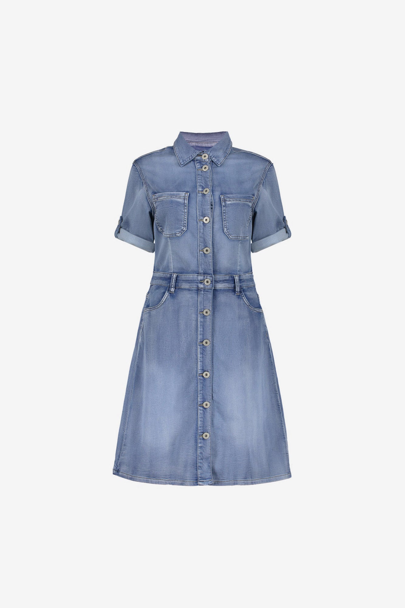 Geisha denim jurk met knopen