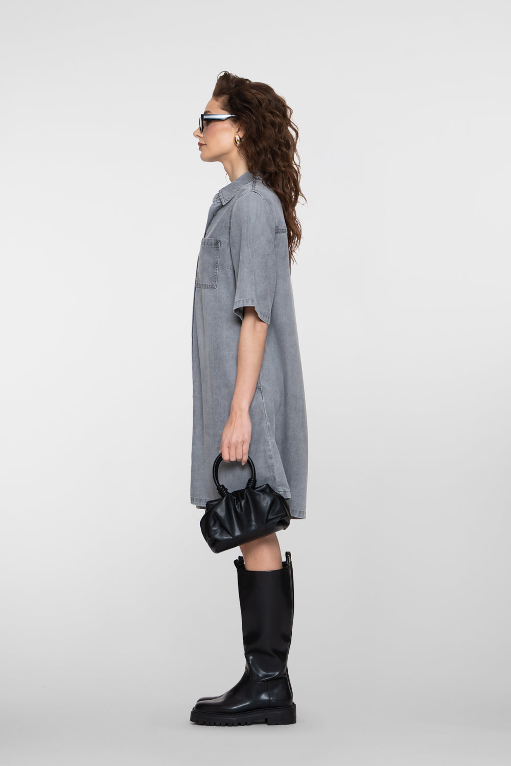 Geisha denim midi jurk